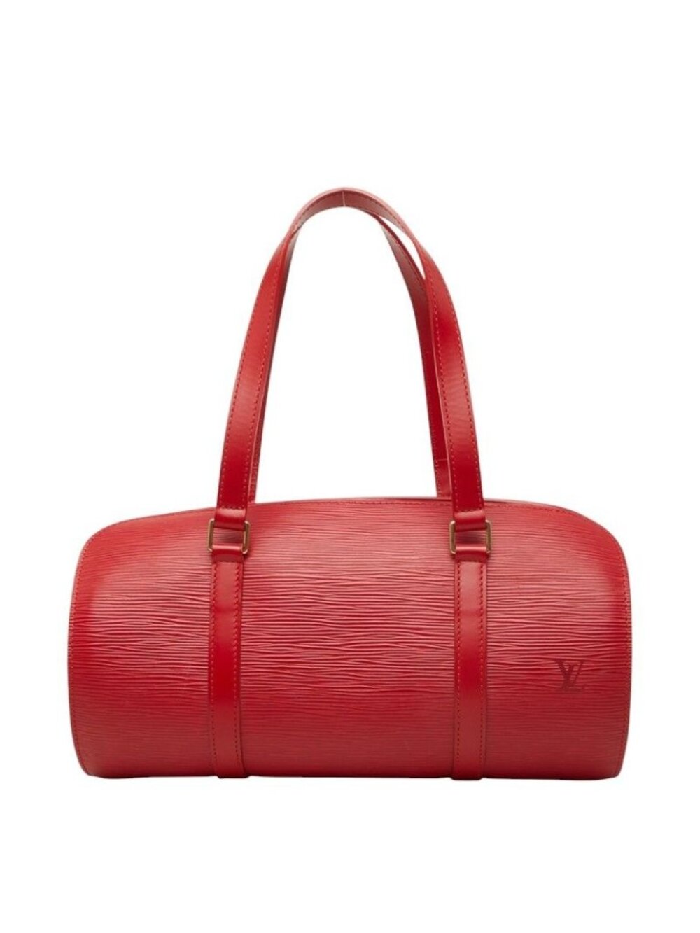 Louis Vuitton Epi Soufflot Handbag Castilian Red Leather